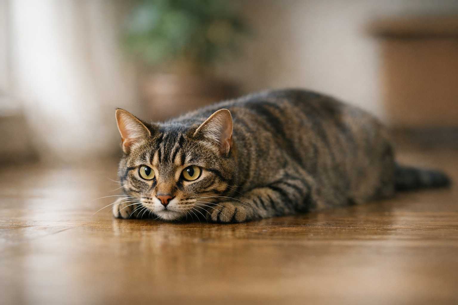 Chat qui se tient très bas : peur, jeu ou instinct de chasse ?