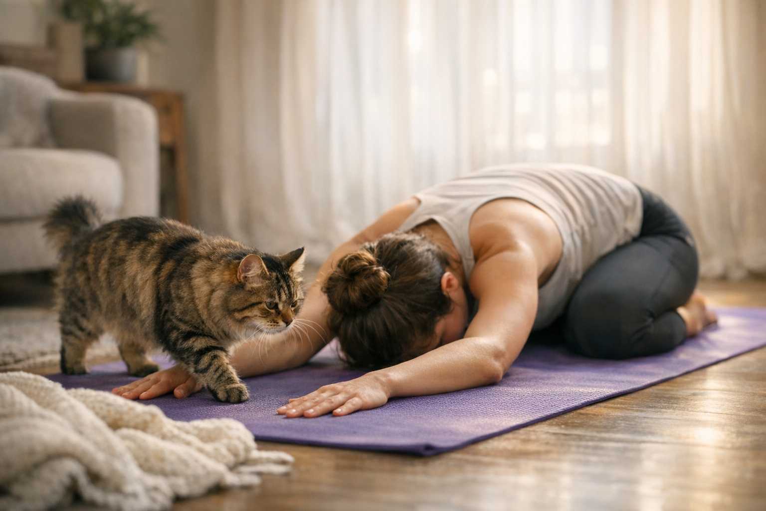 Yoga avec son Chat pour les Débutants : Guide Complet du Doga Félin