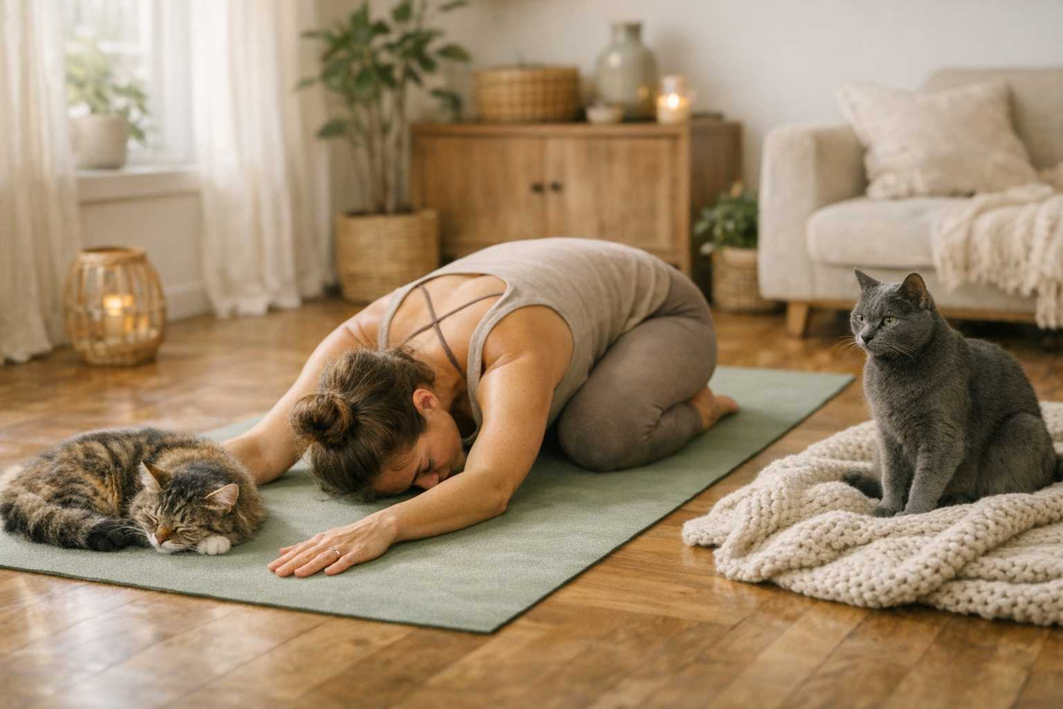 Qu'est-ce que le yoga avec les chats ? Guide complet pour débuter