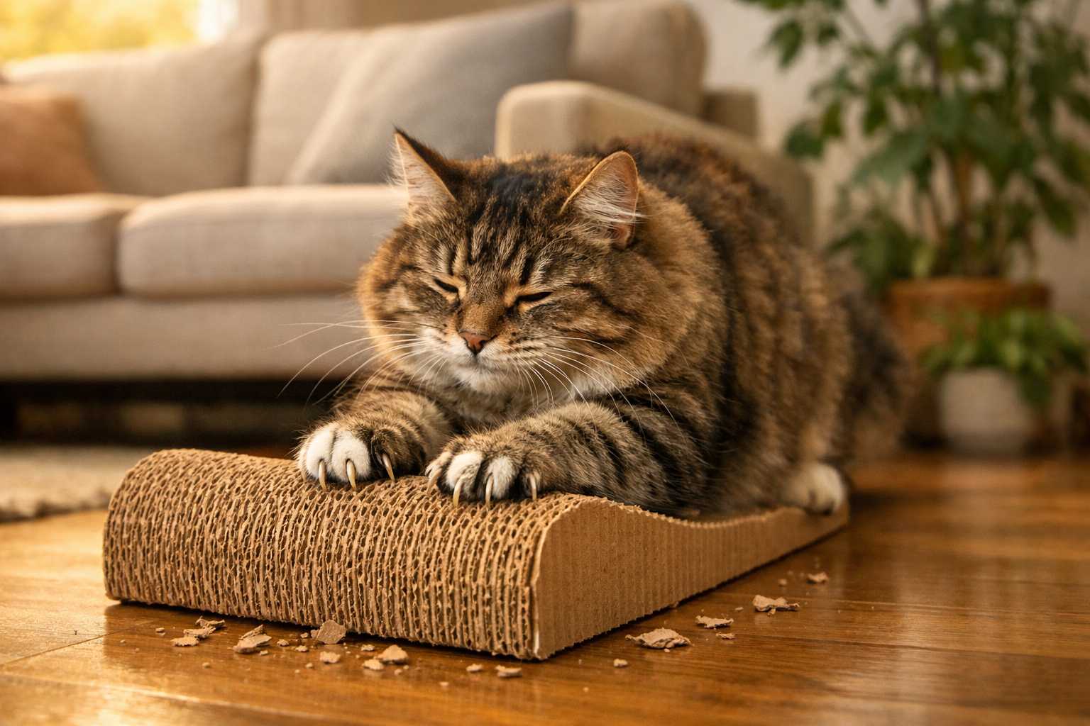 Griffoirs en carton ondulé pour chats : avantages écologiques et pratiques